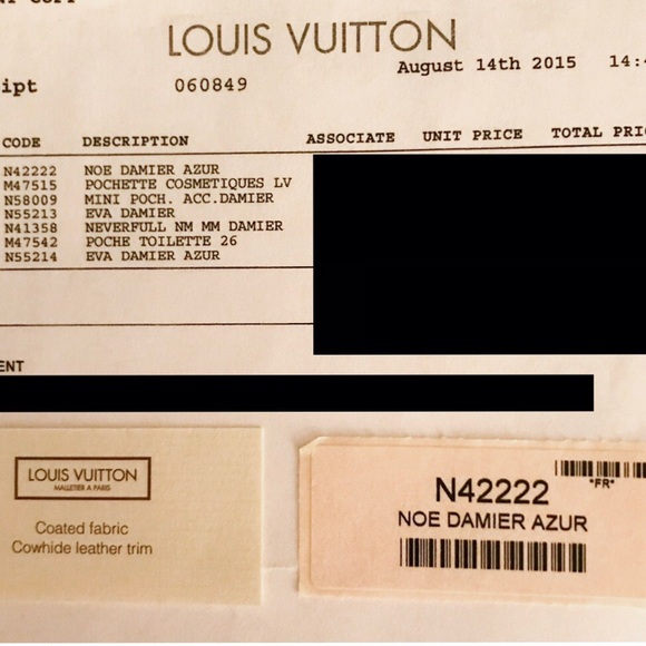 LOUIS VUITTON Noe Damier Azure N42222 NWT - Picture 6 of 10